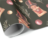 Waterverf Notenkraker Pine kerstvakantie Cadeaupapier (Rol Hoek)