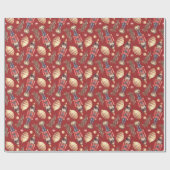 Waterverf Notenkraker Pine kerstvakantie Cadeaupapier (Vlak)