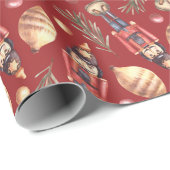 Waterverf Notenkraker Pine kerstvakantie Cadeaupapier (Rol Hoek)