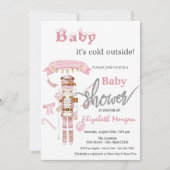 Waterverf Notenkraker Roze Baby shower Kaart (Voorkant)