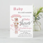 Waterverf Notenkraker Roze Baby shower Kaart (Staand voorkant)