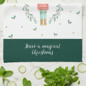 waterverf notenkraker schattig familie kerst theedoek (Gevouwen)