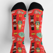  waterverf notenkraker Traditioneel rood Sokken (Top)