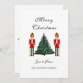 Waterverf notenkraker vrolijk kerstfeest feestdagenkaart (Voorkant / Achterkant)