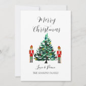 Waterverf notenkraker vrolijk kerstfeest feestdagenkaart (Voorkant)