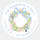 Waterverf notenkrakerkransadres ronde sticker (Voorkant)