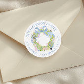 Waterverf notenkrakerkransadres ronde sticker