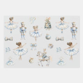 Waterverf Notenkrakerpatroon Kerst Inpakpapier Vel (Voorkant)