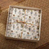 Waterverf Notenkrakerpatroon Kerst Tissuepapier