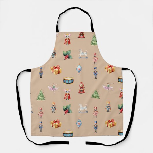 Waterverf Notenkrakerspatroon Schort (Voorkant)