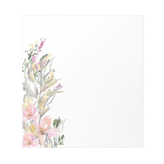 Waterverf Notitieblok Floral Border (Voorkant)