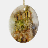 Waterverf Notre Dame kathedraal Keramisch Ornament (Rechts)