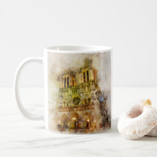 Waterverf Notre Dame kathedraal Koffiemok