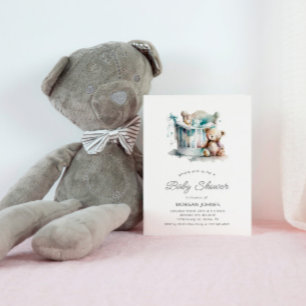 Waterverf Nursery Teddy Bear Baby shower Kaart