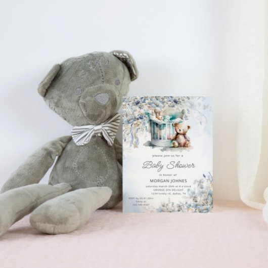 Waterverf Nursery Teddy Bear Baby shower Kaart
