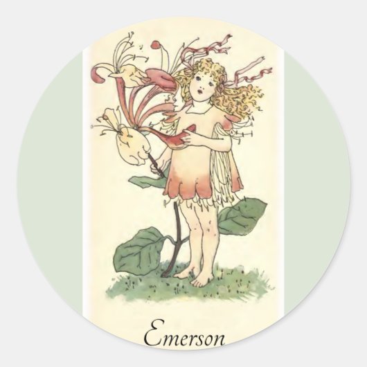 Waterverf Nursery  ventilator Ronde Sticker (Voorkant)