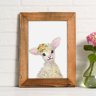 Waterverf Nursery Woodland Boerderij Baby Floral Poster