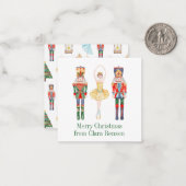 Waterverf Nutcracker Ballet kerstbehuizing Notitiekaartje (Voorkant / Achterkant in situ)