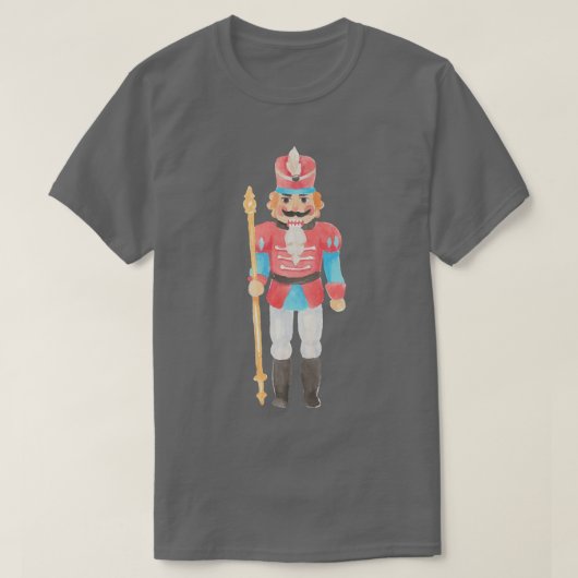 Waterverf Nutcracker kerstboomverlichting T-shirt (Design voorkant)