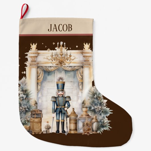 Waterverf nutcracker Voeg naam toe Grote Kerstsok (Voorkant)