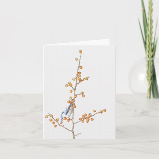 Waterverf Nuthatch Vogelnoot Kaart (Voorkant)