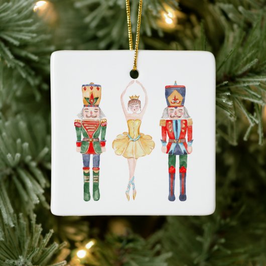 Waterverf Nutkraker Ballet Aangepast Keramisch Ornament (Boom)