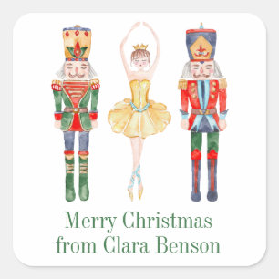 Waterverf Nutkraker Ballet Aangepast Vierkante Sticker