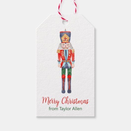 Waterverf Nutkraker Ballet Cadeaulabel (Voorkant)