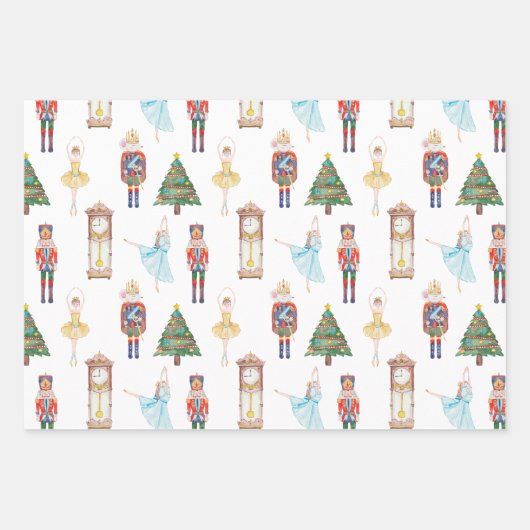 Waterverf Nutkraker Ballet Inpakpapier Vel (Voorkant)