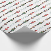 Waterverf Nutkraker Ballet Soldaten Kerstmis Cadeaupapier (Hoek)