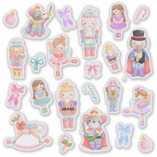 Waterverf Nutkraker Ballet Sticker (Voorkant)