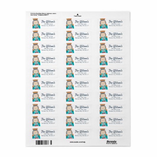 Waterverf Nutkraker Return Address Label (Full Sheet)