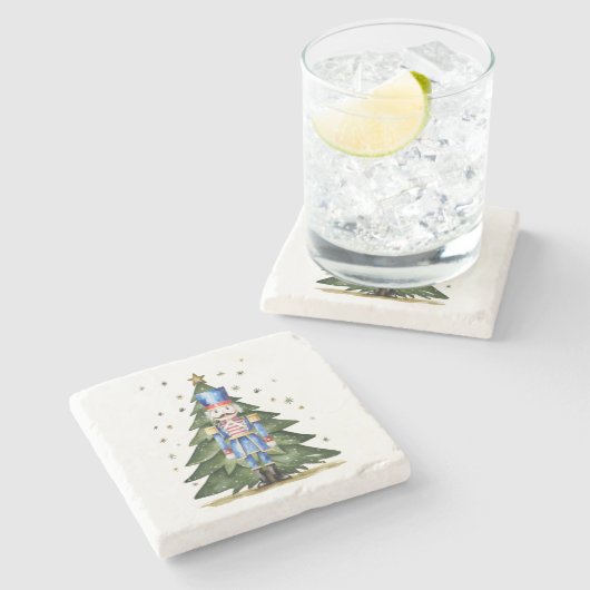 Waterverf Nutkraker Stenen Onderzetter (Zijkant)