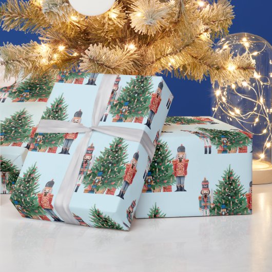 Waterverf Nutkrakers en kerstboom Cadeaupapier (Feestdagen)