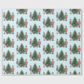 Waterverf Nutkrakers en kerstboom Cadeaupapier (Vlak)