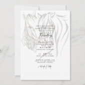 Waterverf Nuzzling Horses Wedding Invitation Kaart (Voorkant)
