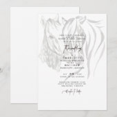 Waterverf Nuzzling Horses Wedding Invitation Kaart (Voorkant / Achterkant)
