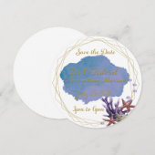 Waterverf O-Fish-Al Couples Verloving Uitnodiging (Voorkant / Achterkant)