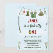 Waterverf O-Fish-Ally Een Geviste verjaardag Kaart (Voorkant / Achterkant)