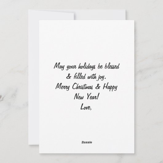 Waterverf O' Holy Night Nativity Niet-foto Feestdagenkaart (Achterkant)