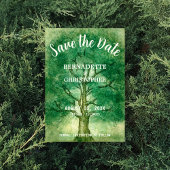 Waterverf Oak Boom Retro Rustic Forest Wedding Save The Date