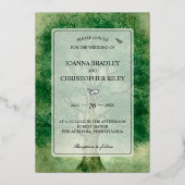 Waterverf Oak-boom voor weddenschap Folie Folie Uitnodiging (Voorkant)