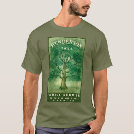 Waterverf oak - boomfamilie reünie Rustic T-shirt