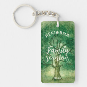 Waterverf oak-boomreüm reünie sleutelhanger