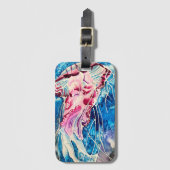 Waterverf oceaan bagagelabel (Voorkant (verticaal))