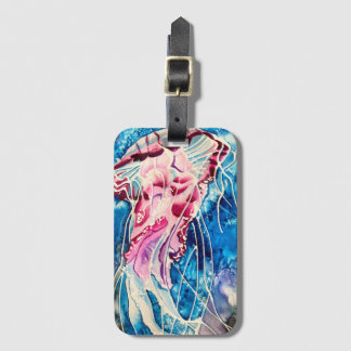 Waterverf oceaan bagagelabel