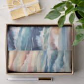 Waterverf oceaan blauwe golven kust decoupage tissuepapier (Geschenk)