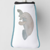 Waterverf Oceaan Dierlijke Moeder Baby Manatee Golfheadcover (Draai 90)