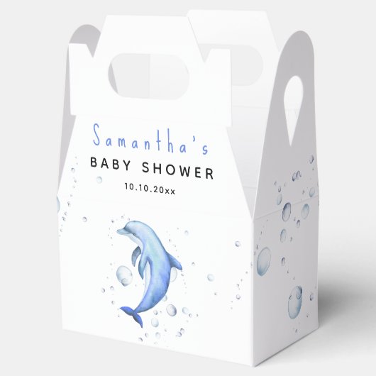 Waterverf oceaan dolfijn baby shower bedankdoosjes (Geopend)