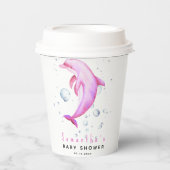 Waterverf oceaan dolfijn baby shower papieren bekers (Voorkant)